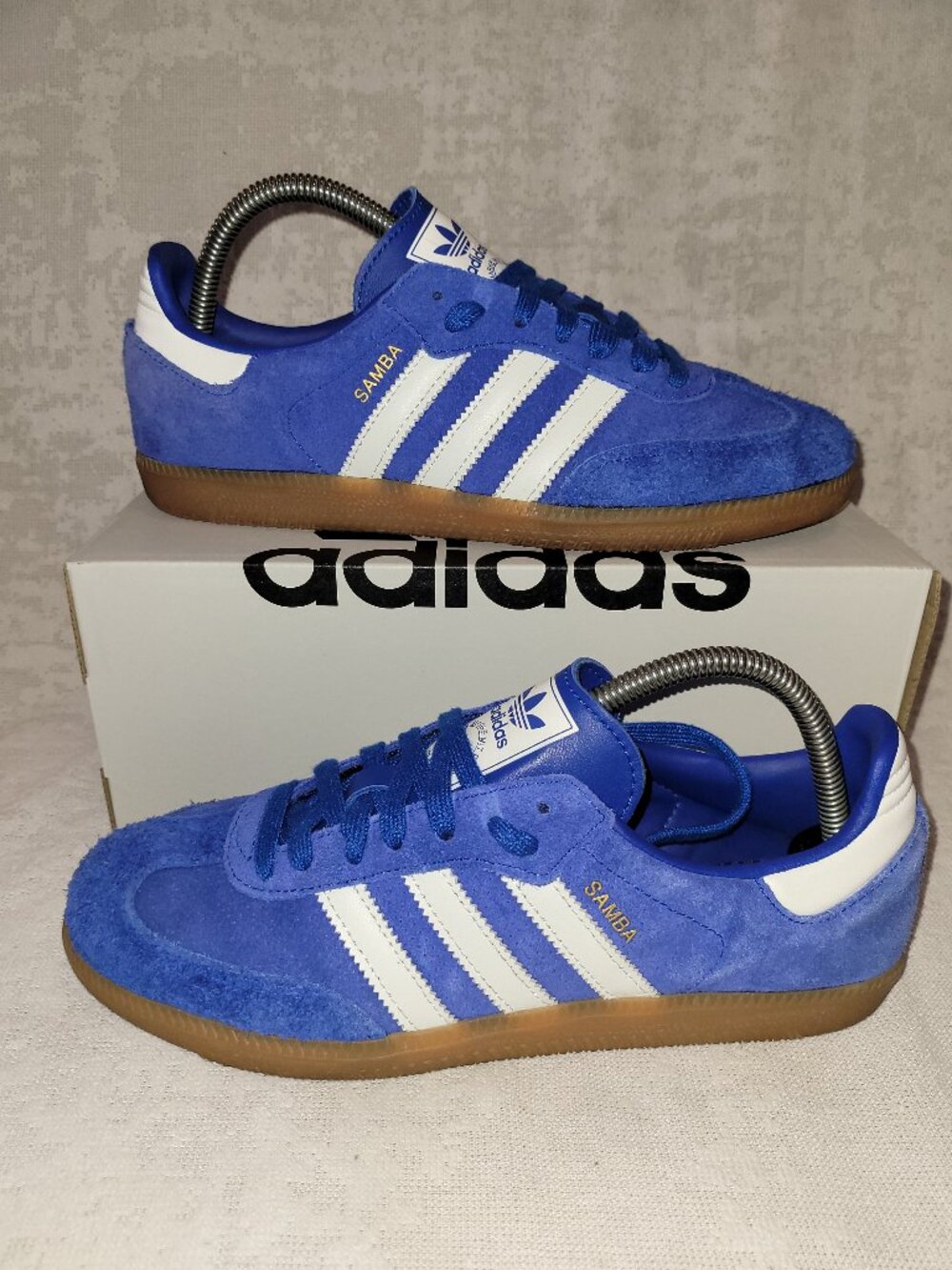 Adidas Samba Blue/White Suede Gum Sole Sneakers Mens Size 7.5 HP7901 Shoes